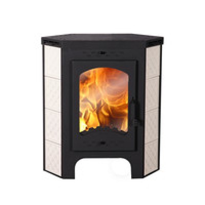 Печь - камин Бавария пристенно - угловая бежевая изразец с т/о Печь - камин Бавария пристенно - угловая бежевая изразец с т/о