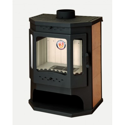 Печь - камин Бавария призматик с плитой и т/о 14кВт Печь - камин Бавария призматик с плитой и т/о 14кВт