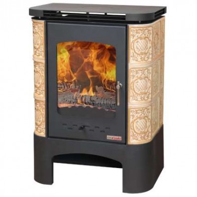 Печь - камин Бавария Барокко песочная с металлической крышкой Печь - камин Бавария Барокко песочная с металлической крышкой