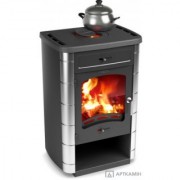 Печь - камин ТМФ Яуза - 1 антрацит с чугунной плитой