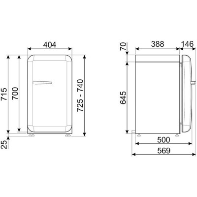 Минибар SMEG FAB5RWH5 Минибар SMEG FAB5RWH5