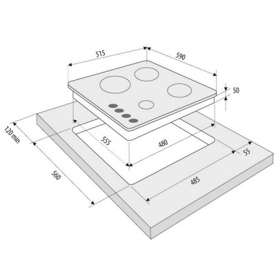 Варочная панель KRONA CALORE 60 IX газовая Варочная панель KRONA CALORE 60 IX газовая