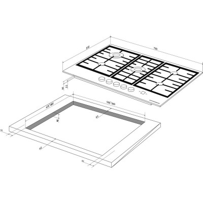 Варочная панель Kuppersberg FG 78 B газовая Варочная панель Kuppersberg FG 78 B газовая