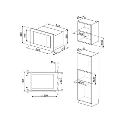 СВЧ-печь SMEG FMI125G встраиваемая СВЧ-печь SMEG FMI125G встраиваемая