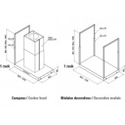 Вытяжка Pando I-894/120+120 MODULO IZQ. NEGRO MATE V.850 SEC