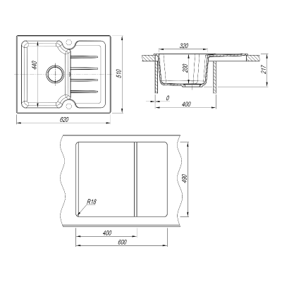 Мойка Dr.Gans ЛОРА 620 серый Мойка Dr.Gans ЛОРА 620 серый