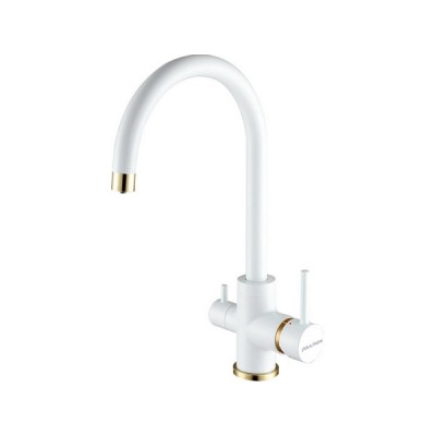 Смеситель Paulmark Essen Es213211-431BR, белый матовый/бронза Смеситель Paulmark Essen Es213211-431BR, белый матовый/бронза