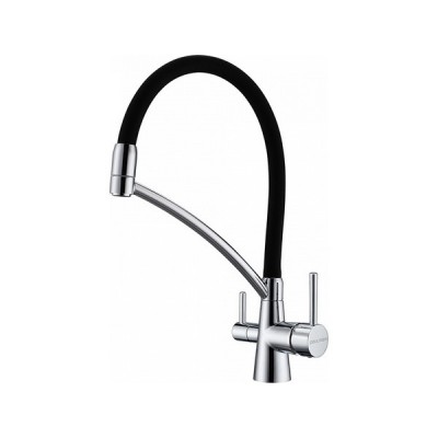 Смеситель Paulmark Siegen Si213111-CR, хром, черный шланг Смеситель Paulmark Siegen Si213111-CR, хром, черный шланг