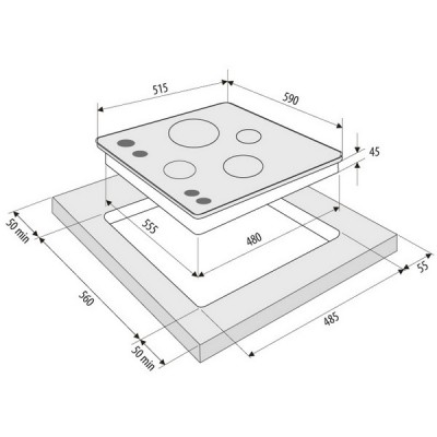 Варочная панель KRONA PARTITA 60 IX газовая Варочная панель KRONA PARTITA 60 IX газовая
