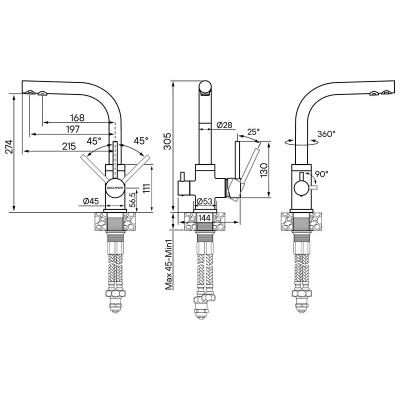 Смеситель Paulmark Essen Es213011-418, черный металлик Смеситель Paulmark Essen Es213011-418, черный металлик