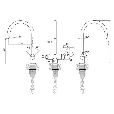 Смеситель Paulmark Heller He213218-401, антрацит Смеситель Paulmark Heller He213218-401, антрацит