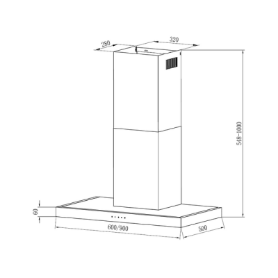 Вытяжка KRONA RUT 900 inox 3P-S Вытяжка KRONA RUT 900 inox 3P-S