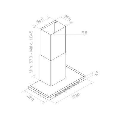 Вытяжка Pando P-827/90 IX-TOUCH 850 SEC Вытяжка Pando P-827/90 IX-TOUCH 850 SEC