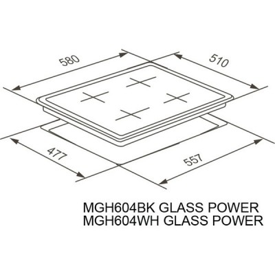 Варочная панель MEFERI MGH604BK GLASS POWER газовая Варочная панель MEFERI MGH604BK GLASS POWER газовая