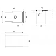 Мойка "Longran" Amanda AMG780.500 - 07 Alpina