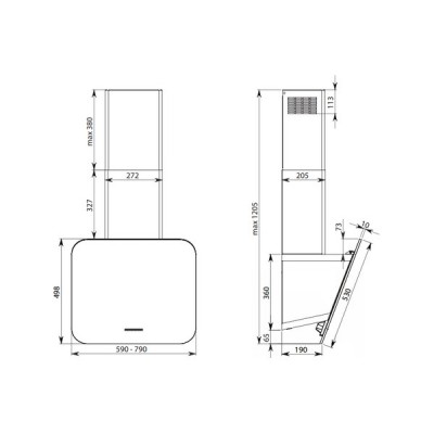 Вытяжка Falmec TAB BLACK 60 Вытяжка Falmec TAB BLACK 60