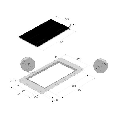 Варочная панель с вытяжкой ASKO HIHD854GF индукционная Варочная панель с вытяжкой ASKO HIHD854GF индукционная