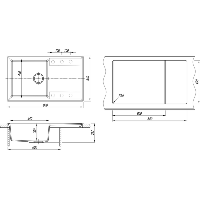 Мойка Florentina Тоскана 860 антрацит Мойка Florentina Тоскана 860 антрацит