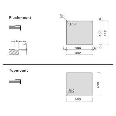 Мойка Falmec Como 45 (врезной монтаж) Мойка Falmec Como 45 (врезной монтаж)