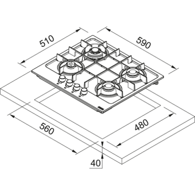 Варочная панель Franke FHMA 604 3G DC XS C (106.0554.404) газовая Варочная панель Franke FHMA 604 3G DC XS C (106.0554.404) газовая