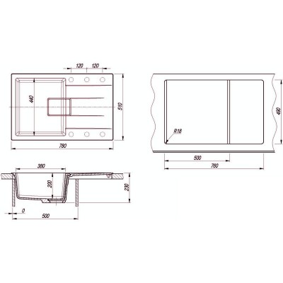 Мойка Florentina Ривьера 780 шампань Мойка Florentina Ривьера 780 шампань