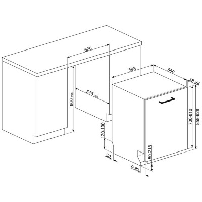 Посудомоечная машина SMEG STL323BQLH Посудомоечная машина SMEG STL323BQLH