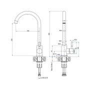 Смеситель GranFest GF-Z-5410 песок 302