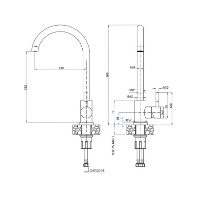 Смеситель GranFest GF-Z-5410 песок 302 Смеситель GranFest GF-Z-5410 песок 302