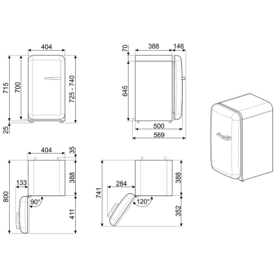 Минибар SMEG FAB5LSV5 Минибар SMEG FAB5LSV5