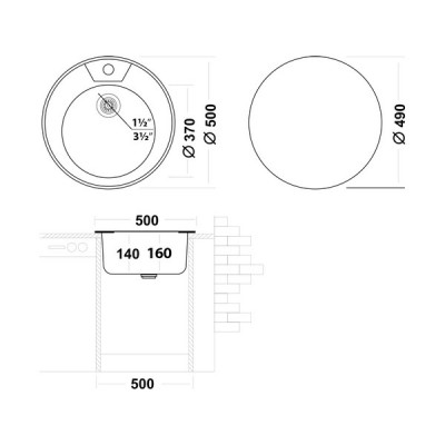 Мойка Ukinox Фаворит FAD500 -GT6K 0C Мойка Ukinox Фаворит FAD500 -GT6K 0C