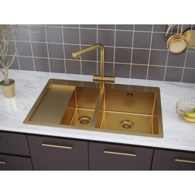 Мойка Paulmark Liga PM227851-BGR, брашированное золото Мойка Paulmark Liga PM227851-BGR, брашированное золото