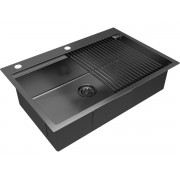 Мойка Paulmark Vast-pro+ролл-мат Pro, воронёная сталь