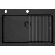 Мойка Paulmark Vast-pro+ролл-мат Pro, воронёная сталь