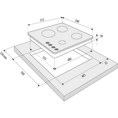 Варочная панель KRONA CALORE 60 BL газовая Варочная панель KRONA CALORE 60 BL газовая