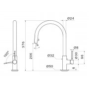 Смеситель Falmec TREVI ROUND MATT BLACK