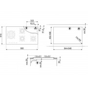 Варочная панель SMEG PV695LCNR газовая
