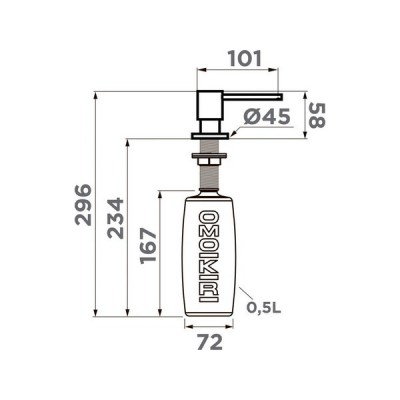 Дозатор Omoikiri OM-03-GR латунь/leningrad grey (4995046) Дозатор Omoikiri OM-03-GR латунь/leningrad grey (4995046)