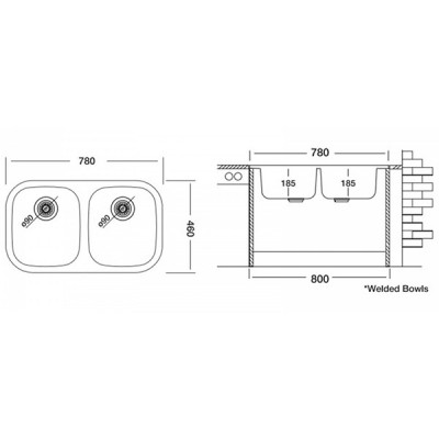 Мойка Ukinox Модерн MOP780.460 20GT10P Мойка Ukinox Модерн MOP780.460 20GT10P