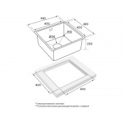 Мойка Paulmark Lassan PM304444-GM, вороненая сталь