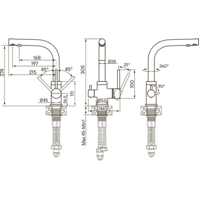 Смеситель Paulmark Essen Es213011-GRS, серый дым Смеситель Paulmark Essen Es213011-GRS, серый дым