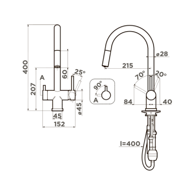 Смеситель Omoikiri Akita-S-GB латунь/графит (4994359) Смеситель Omoikiri Akita-S-GB латунь/графит (4994359)
