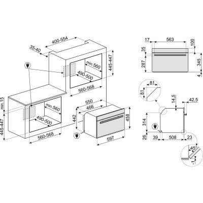 Духовой шкаф SMEG SO4602M1NR компактный с СВЧ Духовой шкаф SMEG SO4602M1NR компактный с СВЧ