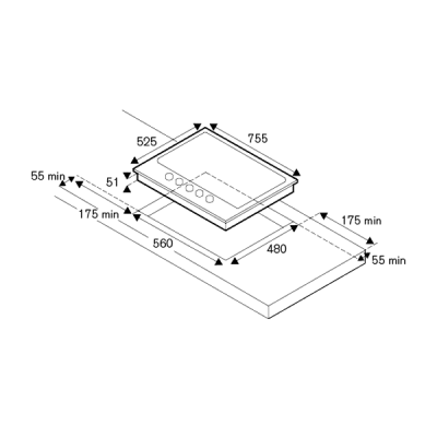 Варочная панель Bertazzoni P755СMODGNE газовая Варочная панель Bertazzoni P755СMODGNE газовая