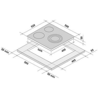 Варочная панель KRONA TERZO 60 BL электрическая Варочная панель KRONA TERZO 60 BL электрическая