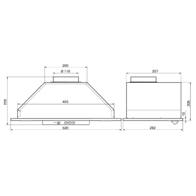 Вытяжка Elikor Врезной блок 52Н-400-К3Д нерж Вытяжка Elikor Врезной блок 52Н-400-К3Д нерж