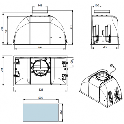 Вытяжка Falmec GRUPPO INCASSO VISION 50 Вытяжка Falmec GRUPPO INCASSO VISION 50