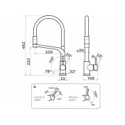 Смеситель Omoikiri Sinto 2 Plus-GM-R латунь/вороненая сталь/красный (4994467)