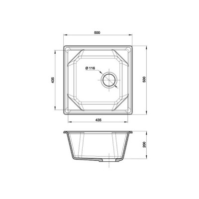 Мойка Granfest GF-U-500 графит Мойка Granfest GF-U-500 графит