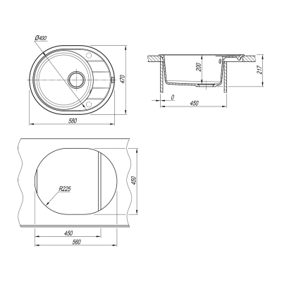 Мойка Florentina Родос 580 антрацит Мойка Florentina Родос 580 антрацит