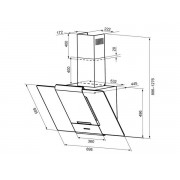 Вытяжка KRONA TALLI 900 inox/black glass 3P